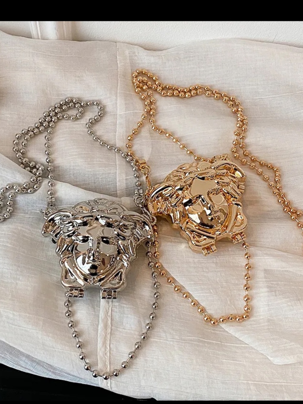 Silver Medusa Head Crossbody Bag - Picture 2 of 5